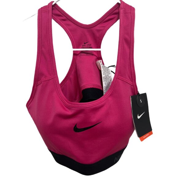 Nike Tops - #371 Nike Pro NWT Dri-Fit Medium Support Sports Bra Pink&Black